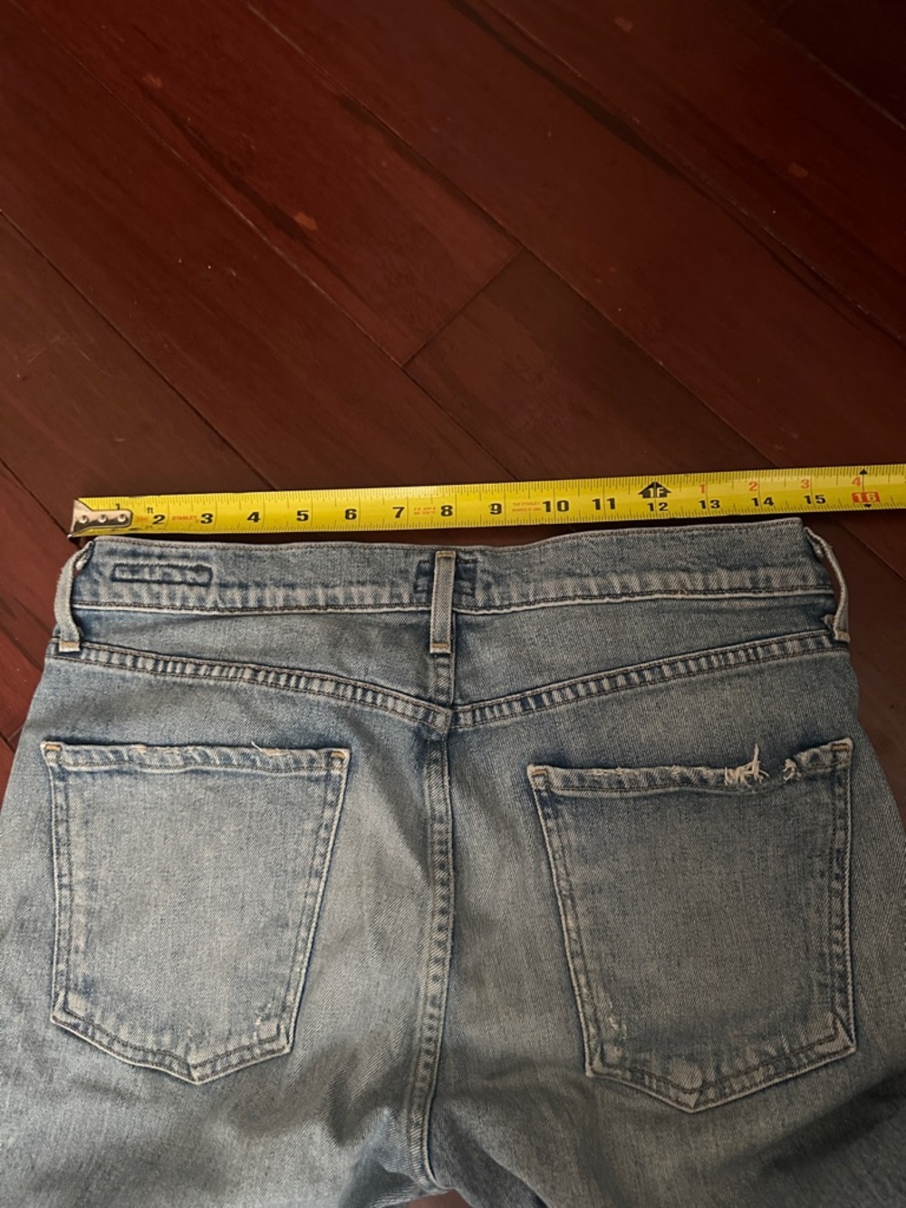 Citizens Of Humanity Distressed Denim Cropped Flare Jeans Pink Floral Side Trim - Picture 5 of 15
